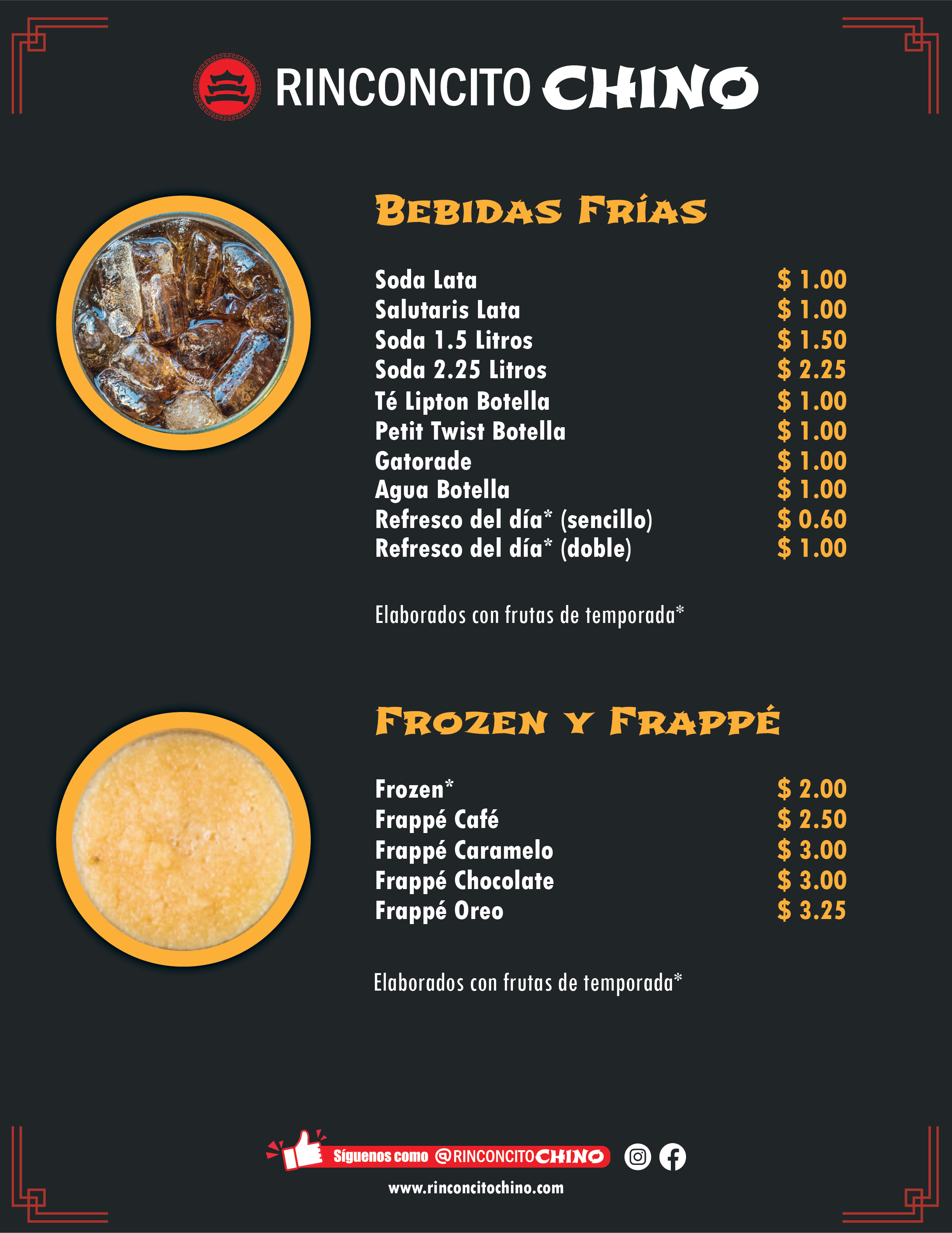 Imágen Menú Bebidas 1 Rinconcito Chino