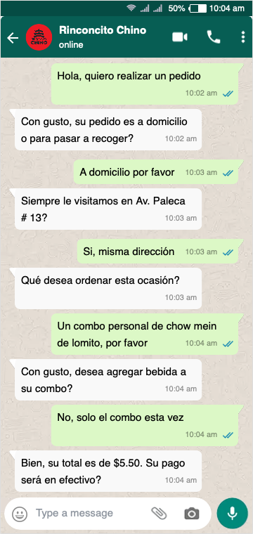 Chat de WhatsApp
